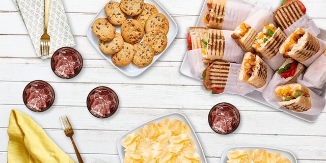 Assorted Warm Melt Tray, Drinks and Dessert Bundle (Serves 10)