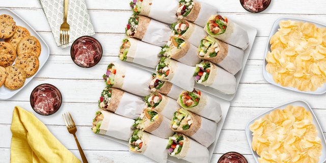 Large Assorted Wrap Tray, Drink and Dessert Bundle