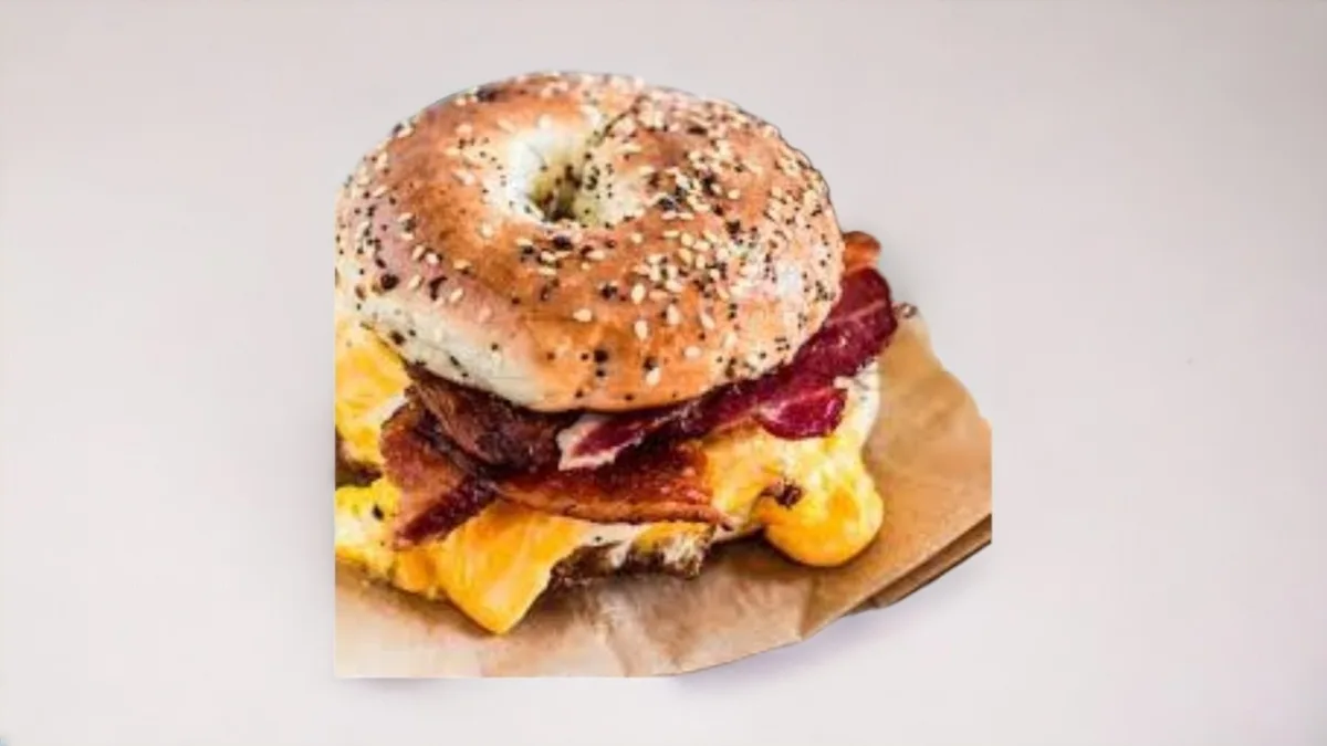Omelet and Bacon Bagel