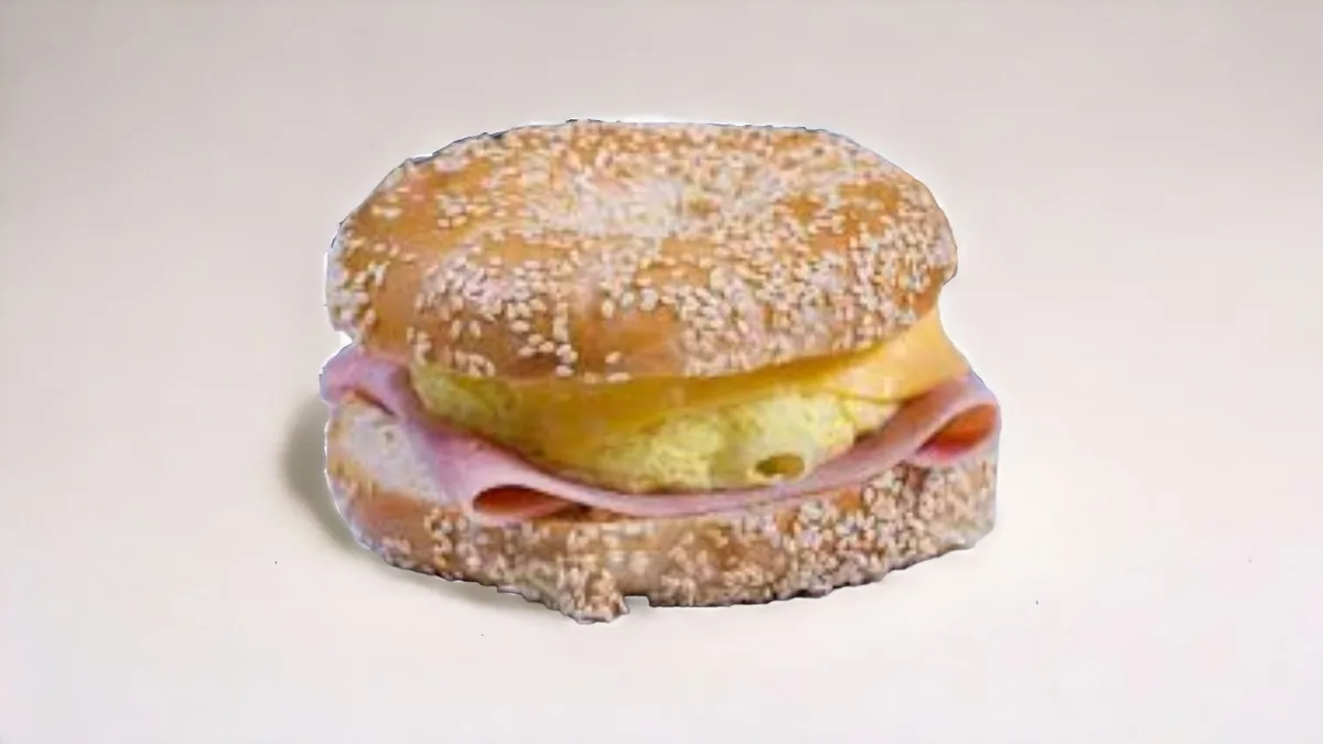 Omelet and Ham Bagel