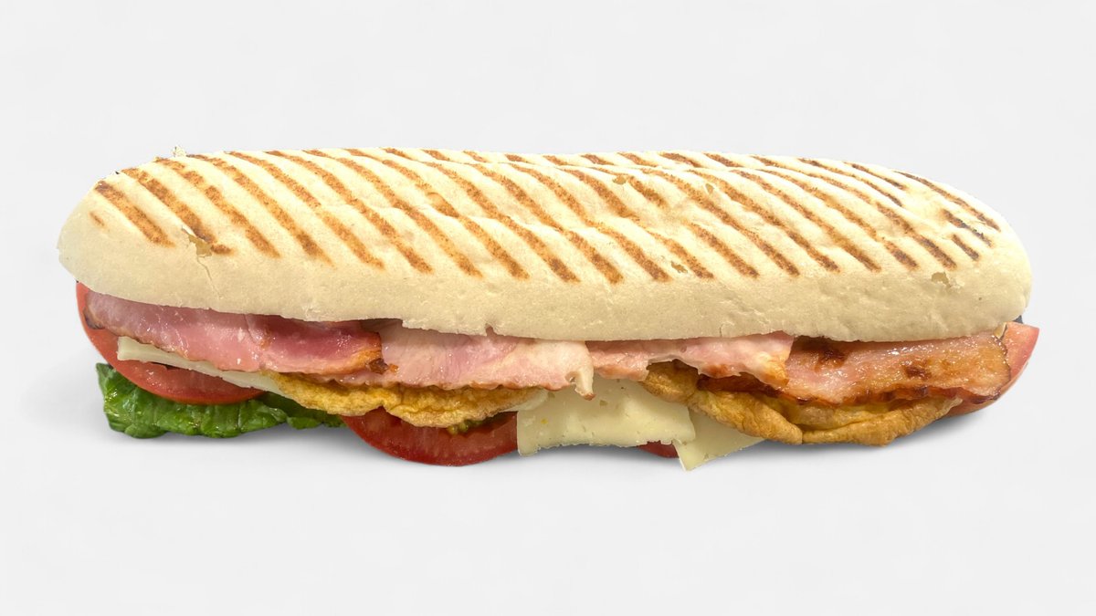 Omelet Bacon Parmesan Panini