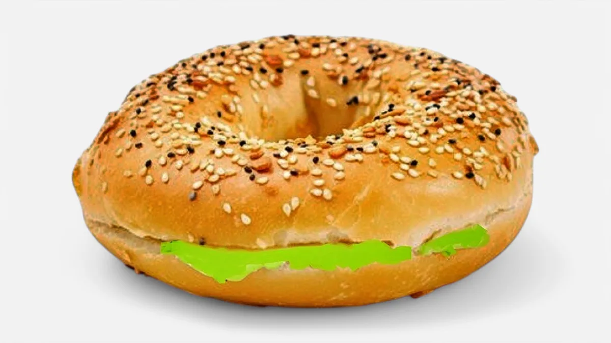 Pistachio and Philadelphia Cream Bagel
