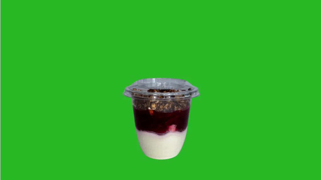 Mini granola z sosem wiśniowym