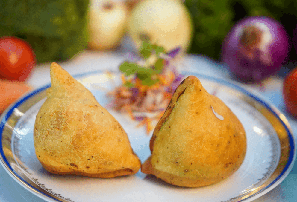 Gigantes Samosas de Pollo Masala
