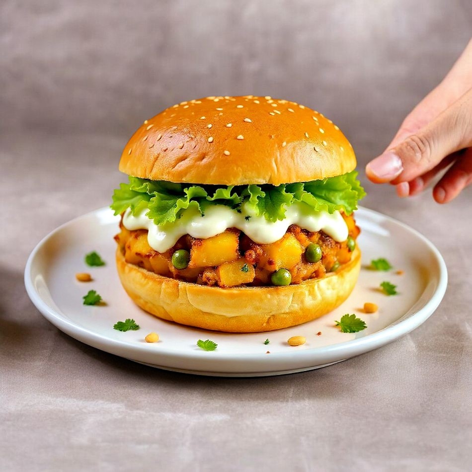 Hamburguesa de Samosa Clasico + Papas