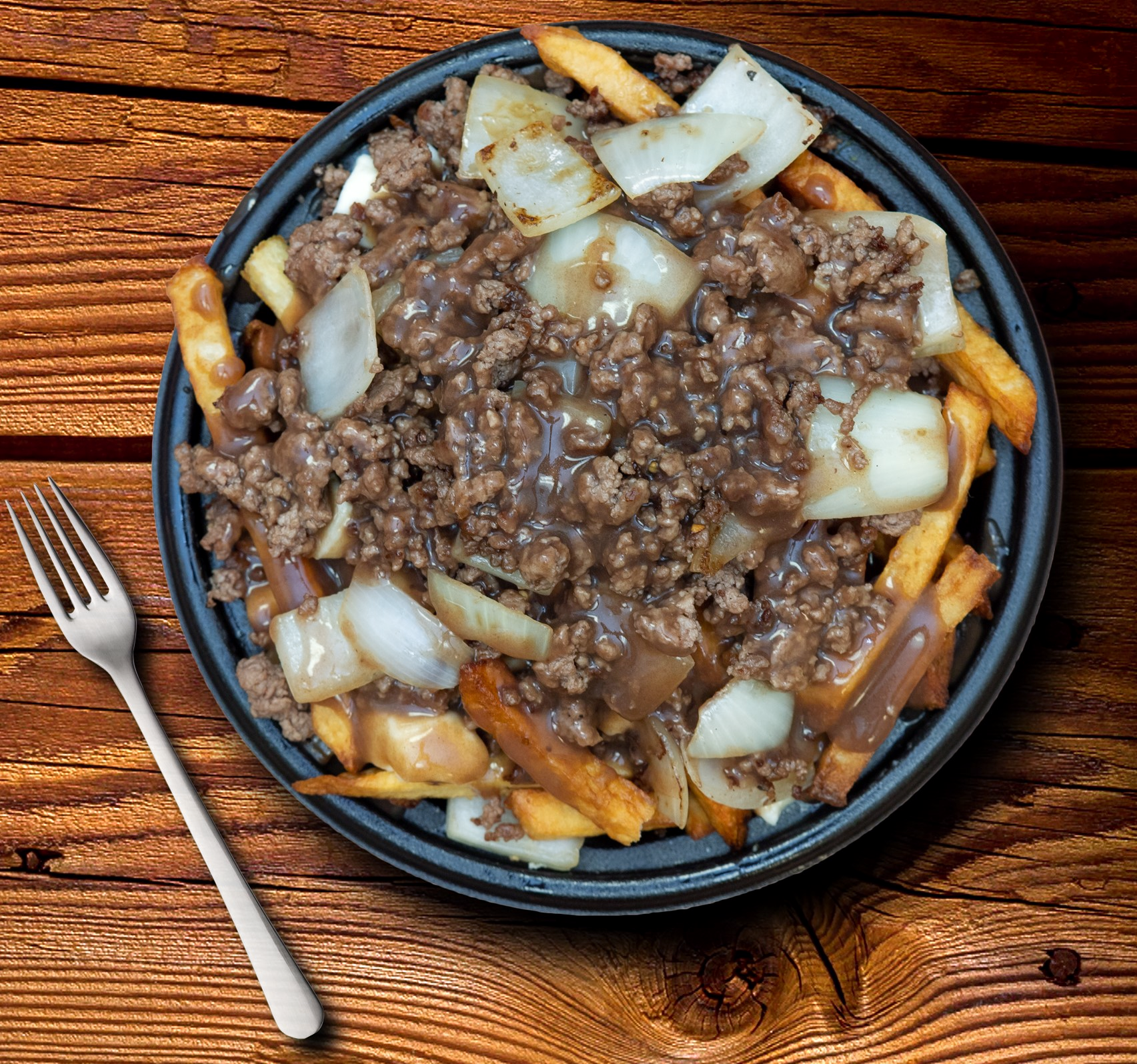 Hamburger Fried Onion Poutine