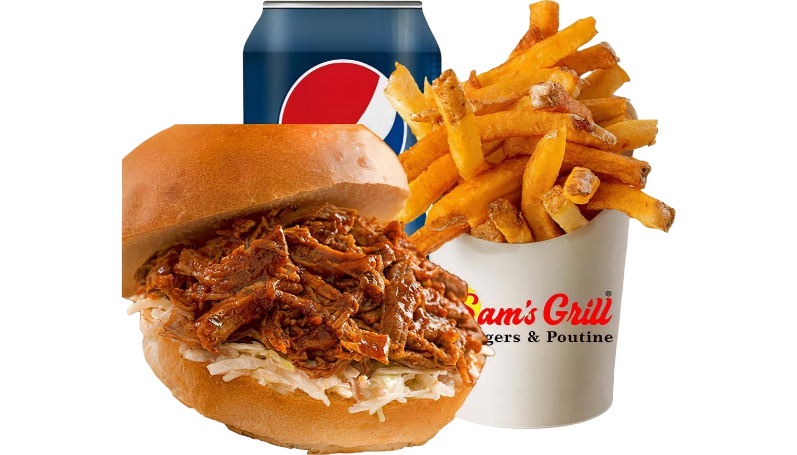 Pulled pork on Bun Fries Combo