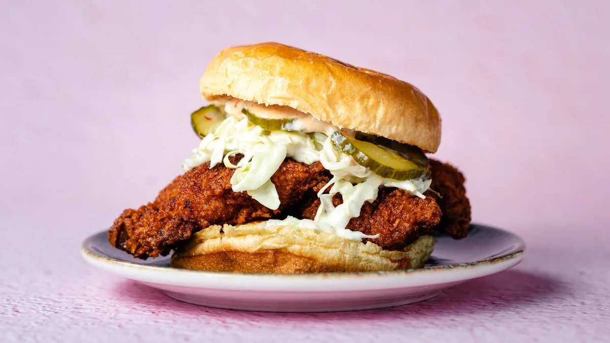 No Chicken Nashville Hot Sando