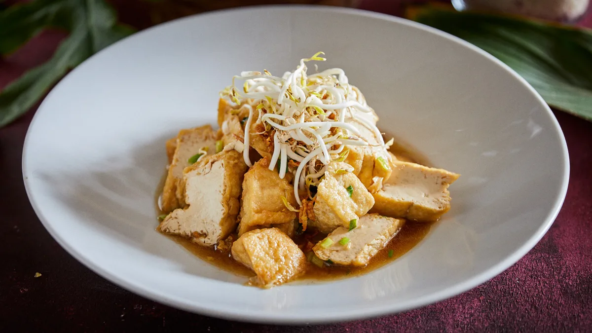 Sült tofu rizsecet and szója