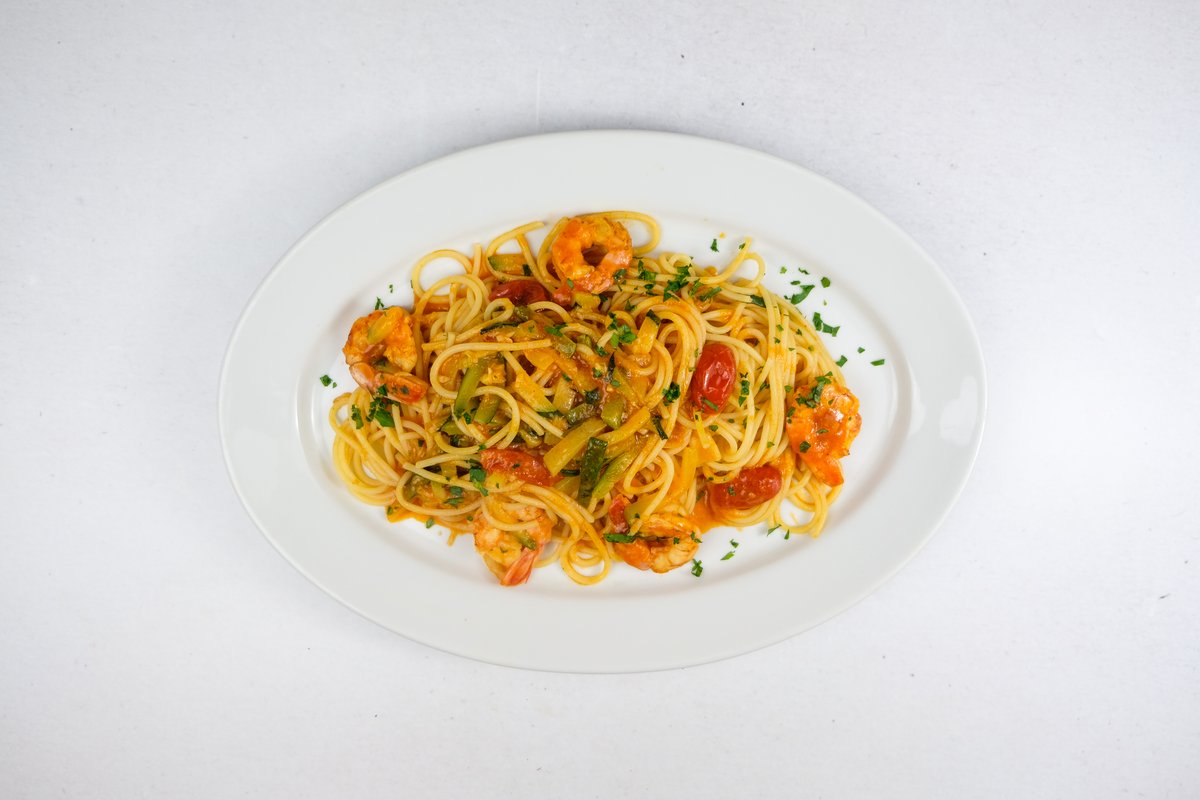 Linguine gamberi e zucchine
