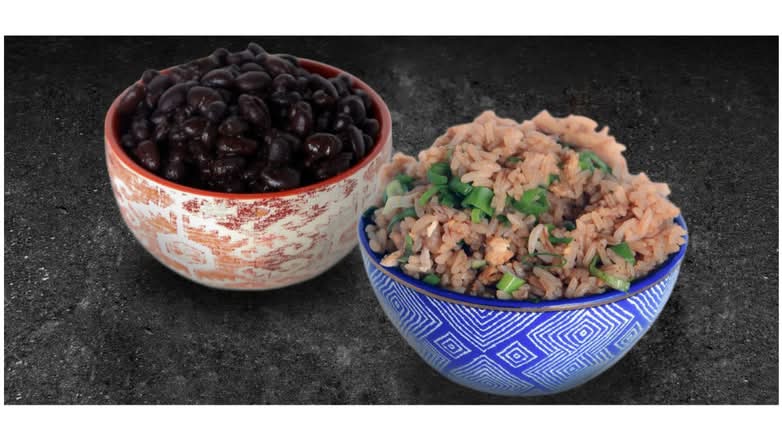 Chaufa and Black Beans