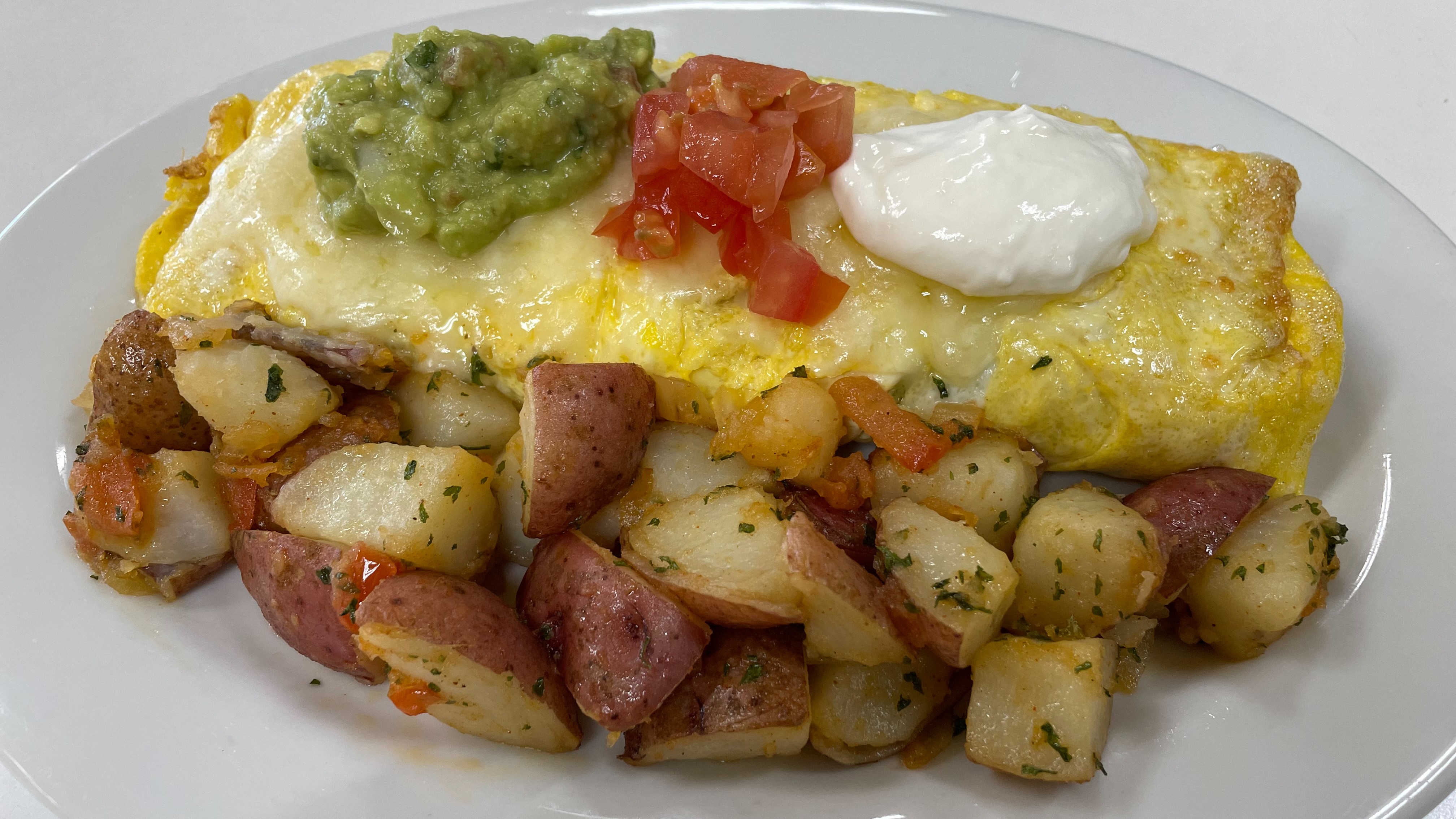 Omelette de Queso con Guacamole