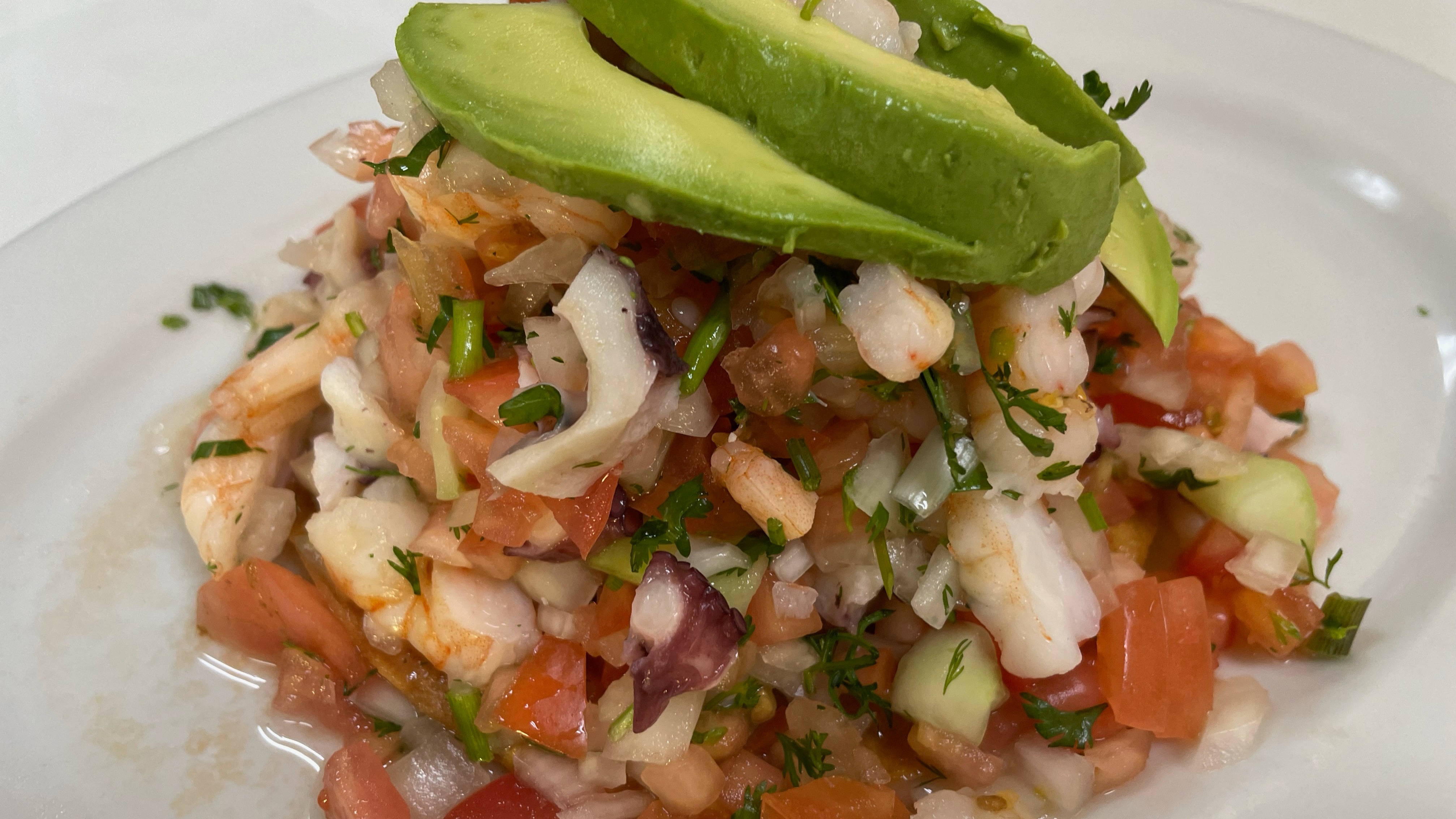Tostada Mixta (Shrimp and Octopus)