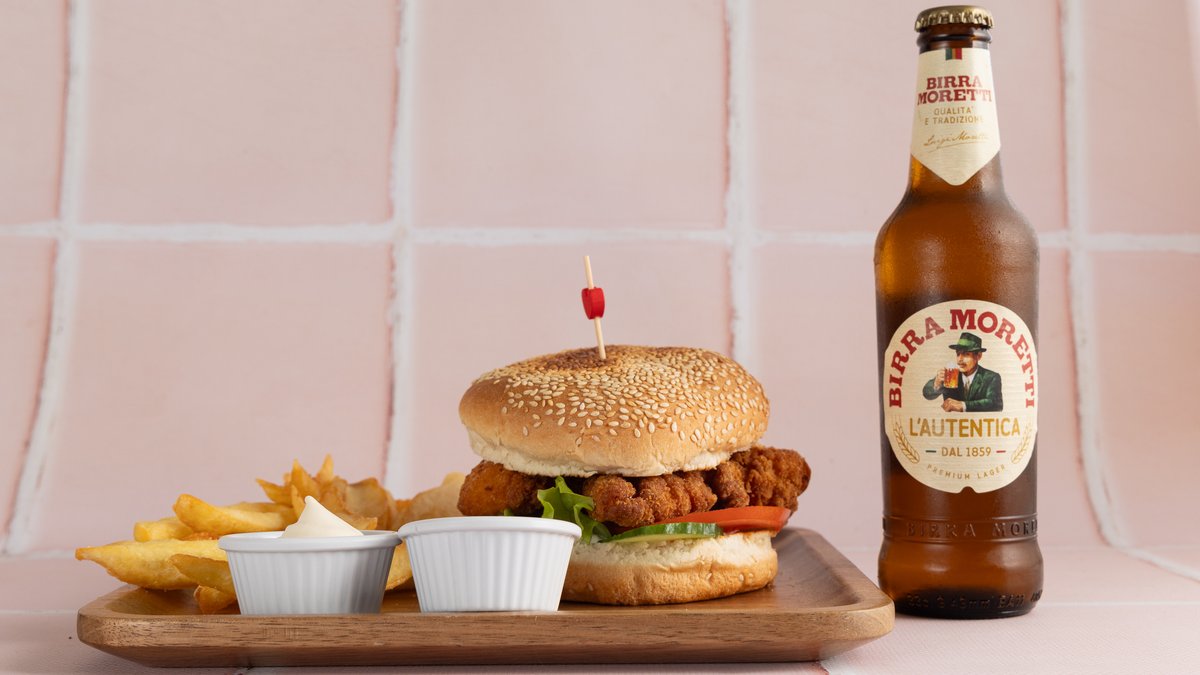 Burger Pule + Patate + Birre