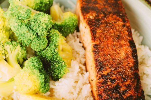 Blackened Salmon Rice Bowl