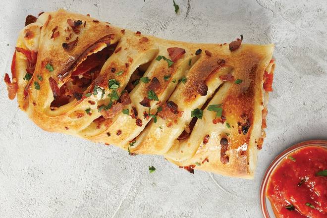 Individual Pepperoni, Sausage and Bacon Stromboli