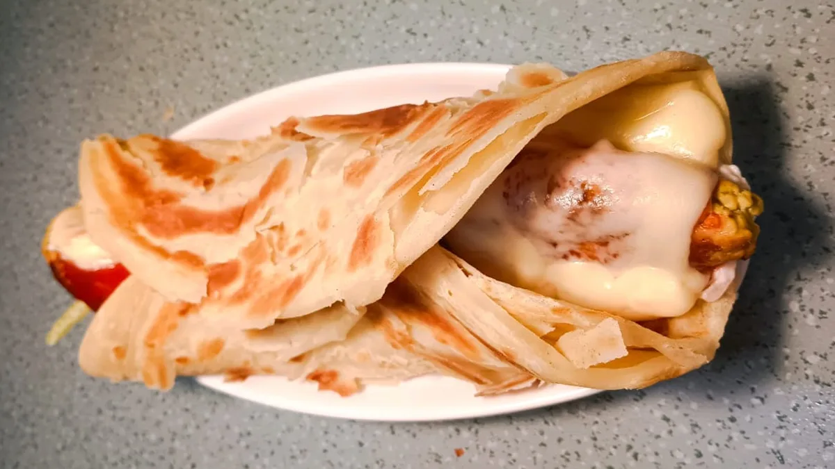 Chicken Reshmi Kebab Lachha Paratha Roll