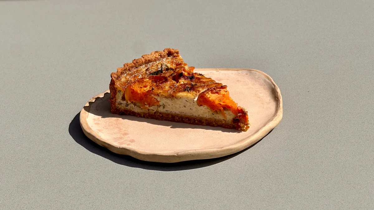 QUICHE - ROASTED PUMPKIN, SHALLOTS AND CHEDDAR CHEESE