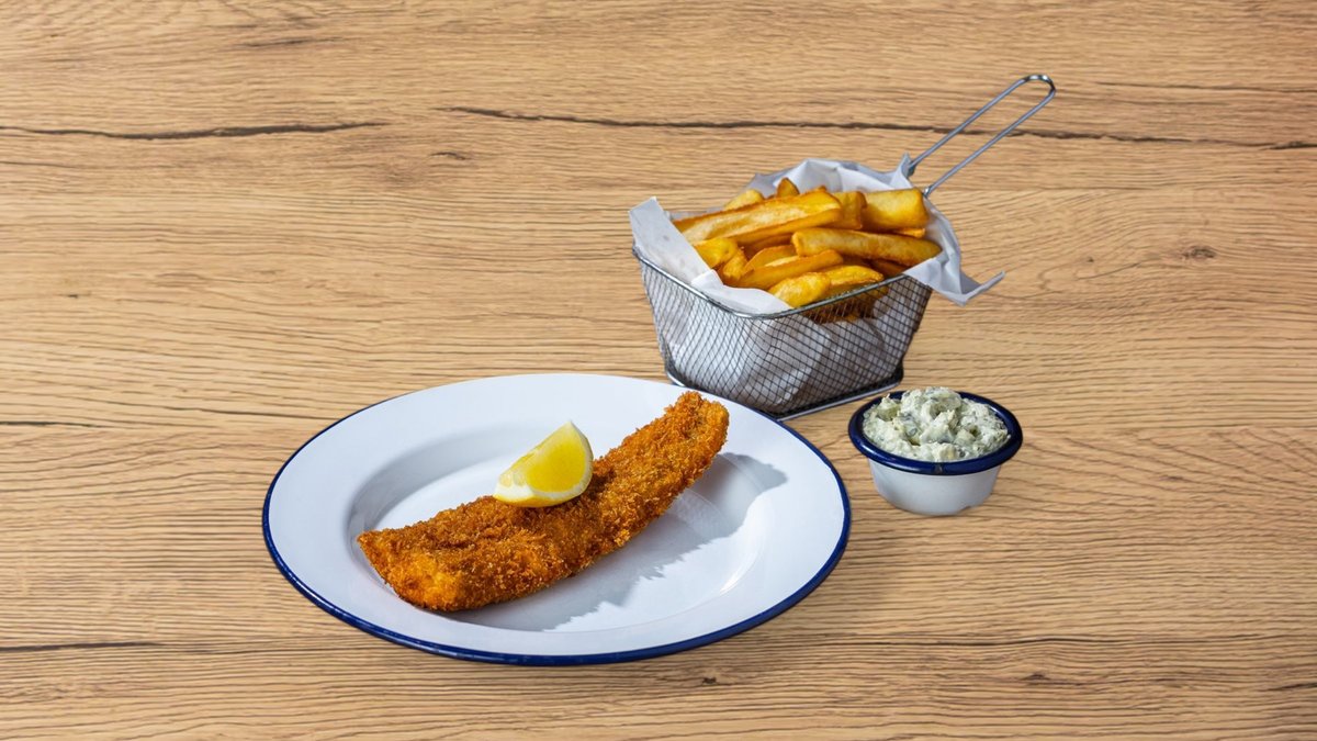 Fried cod fish, side dish