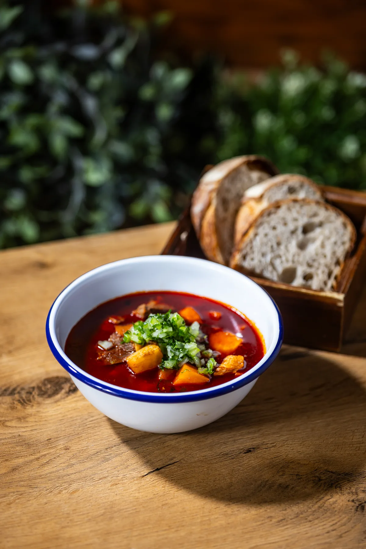 Goulash soup with sourdough bread