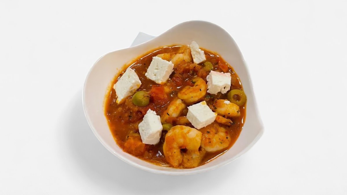 Baby shrimps cu sos roșu și brânză