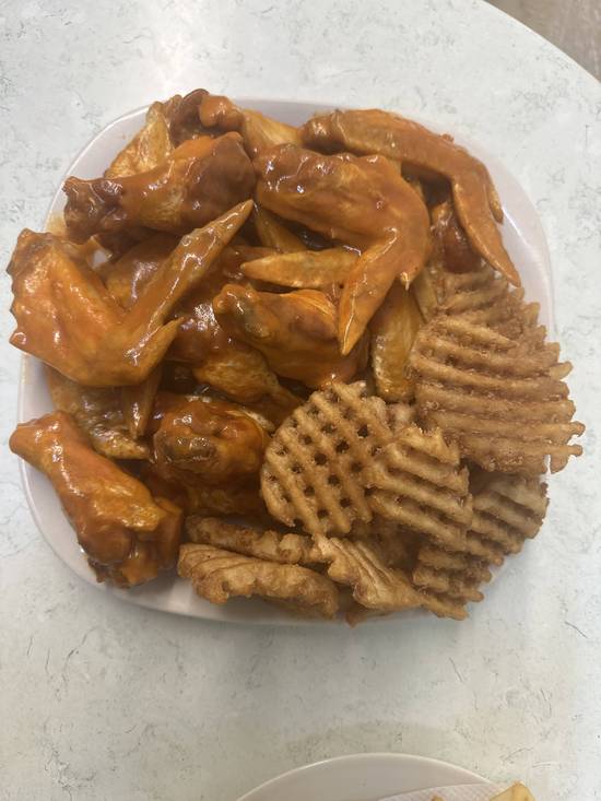 WAFFLE FRIES and 20 BUFFALO WINGS