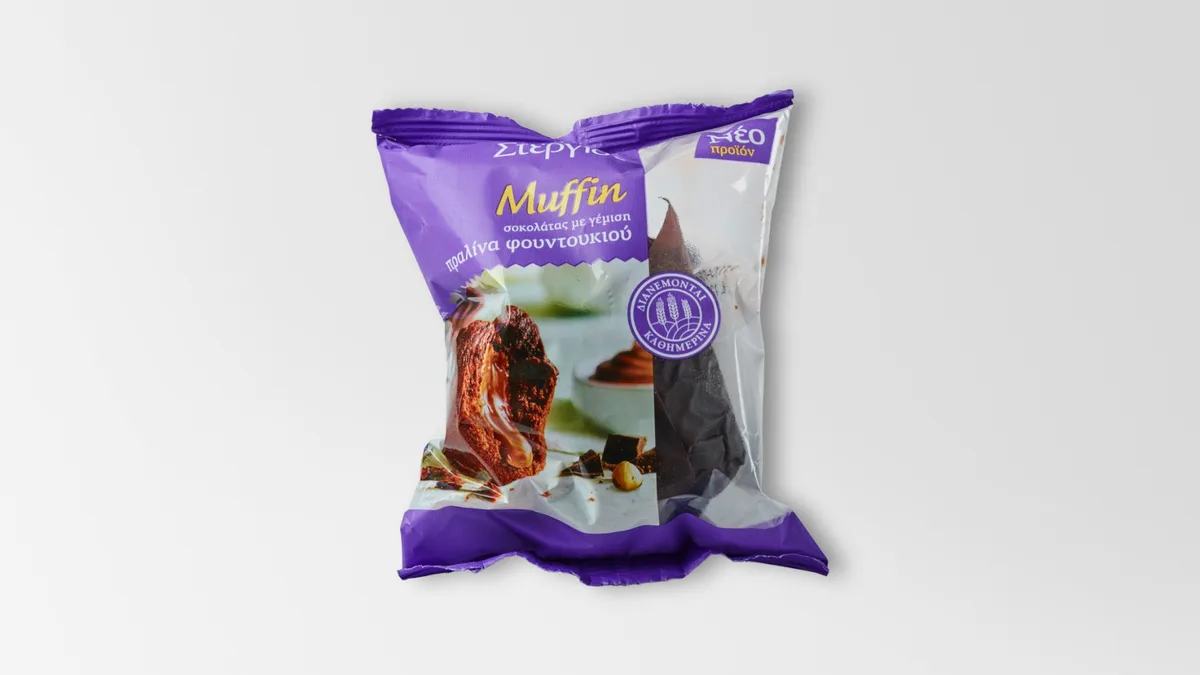 Στεργίου Muffin Σοκολάτας με Γέμιση Πραλίνα Φουντουκιού 120 g
