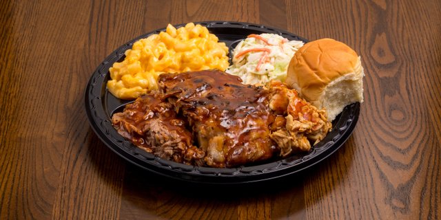 Baby Back Ribs, BBQ Pork and Chopped BBQ Chicken