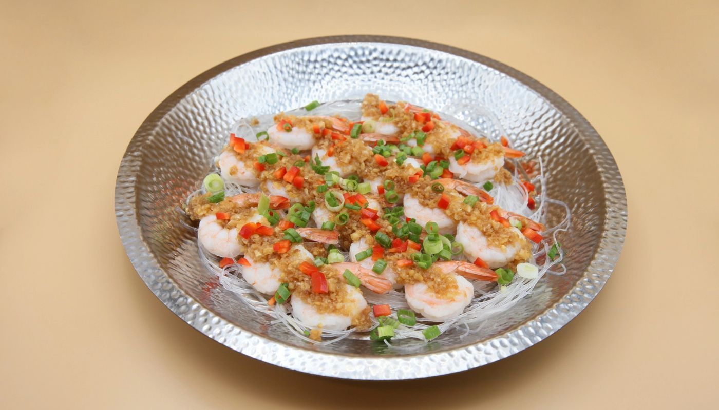 Prawns Steamed In Special Garlic Sauce (No Spicy ) 生焗凤尾虾（不辣）