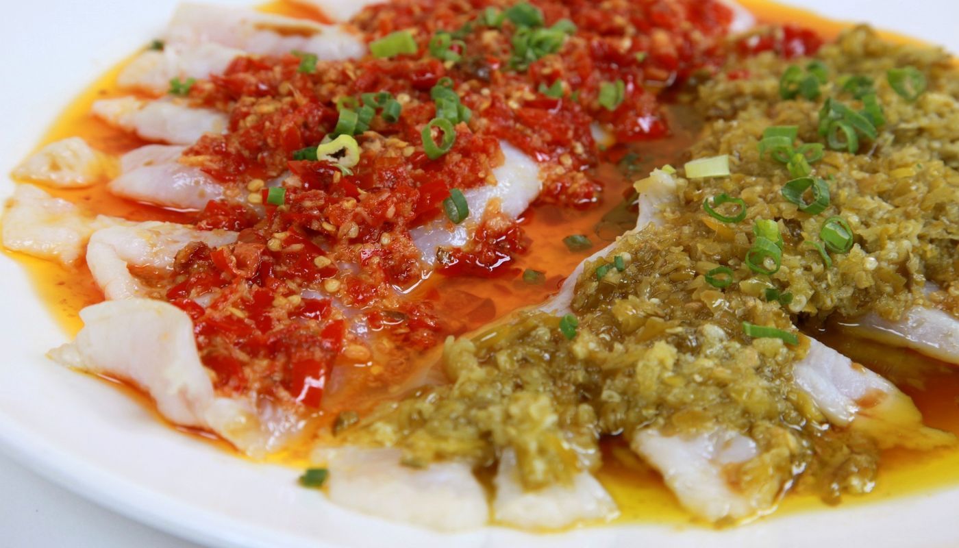 Steamed Fish Filets With Chopped Green and Red Pepper (Big Spicy) 双椒鱼片🌶️🌶️🌶️