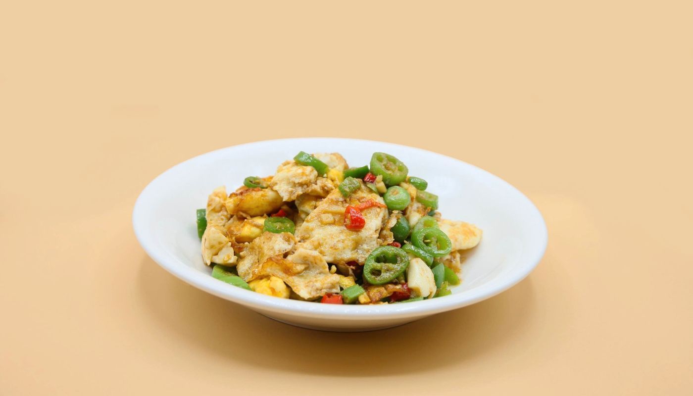 Stir-Fried Poached Egg With Peppers (Big Spicy) 线椒荷包蛋🌶️🌶️🌶️