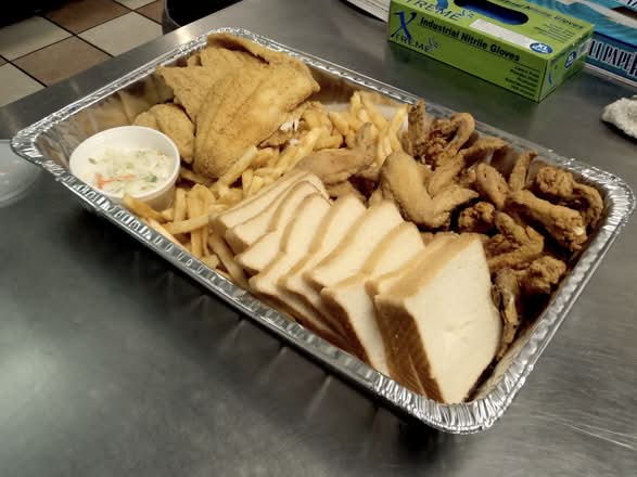 15 Fillets and 15 Wings or 10 Chicken Tenders with Fries and Coleslaw