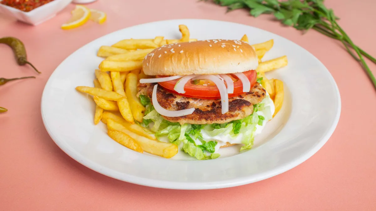 Chicken Burger with Chips