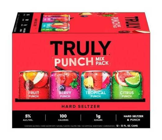 Truly Hard Seltzer Punch Variety Pack, 12pk-12oz cans