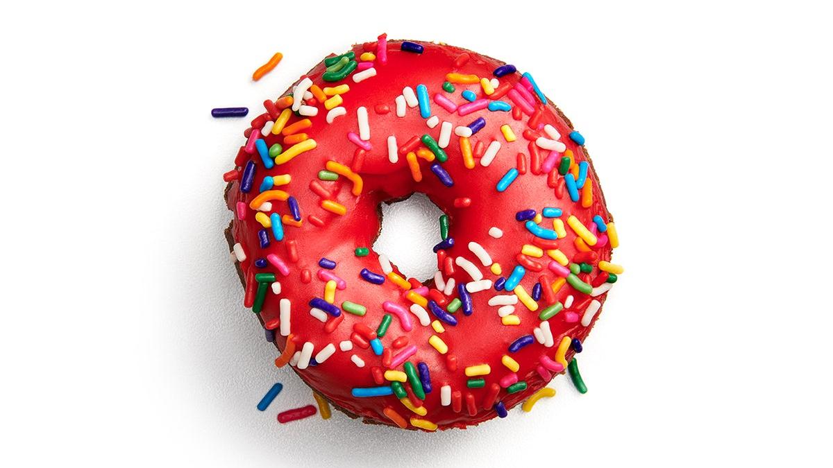 Cherry Iced with Sprinkles Cake