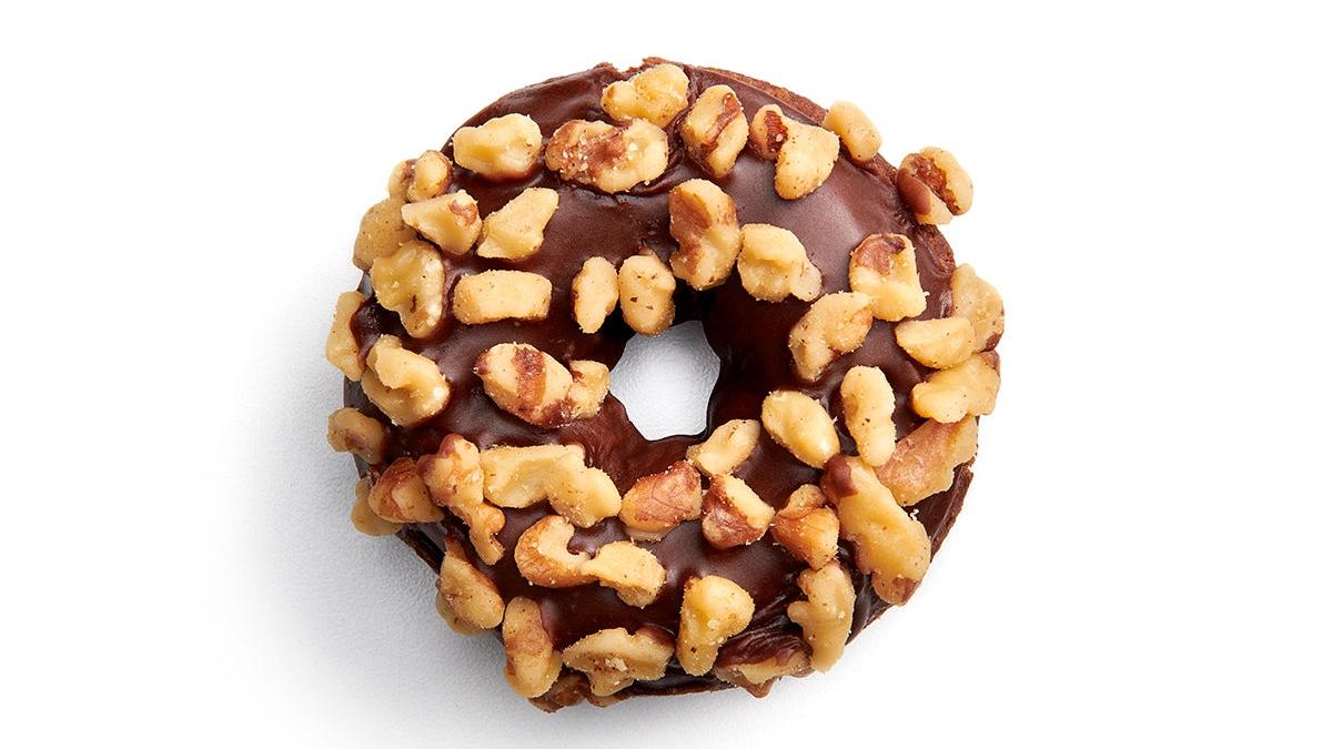 Chocolate Iced with Walnuts Cake