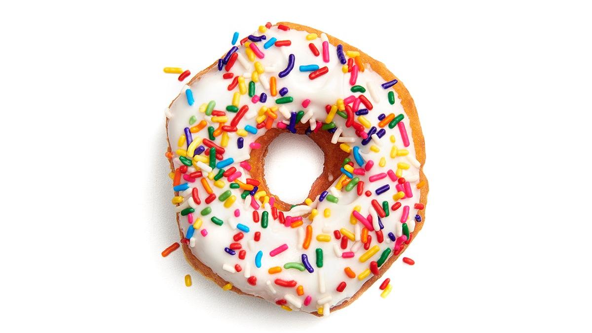 White Iced with Sprinkles