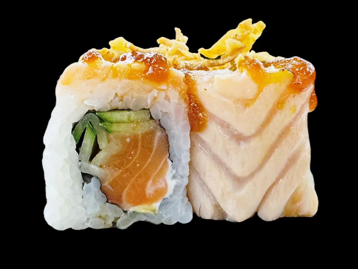 Premium fire salmon roll