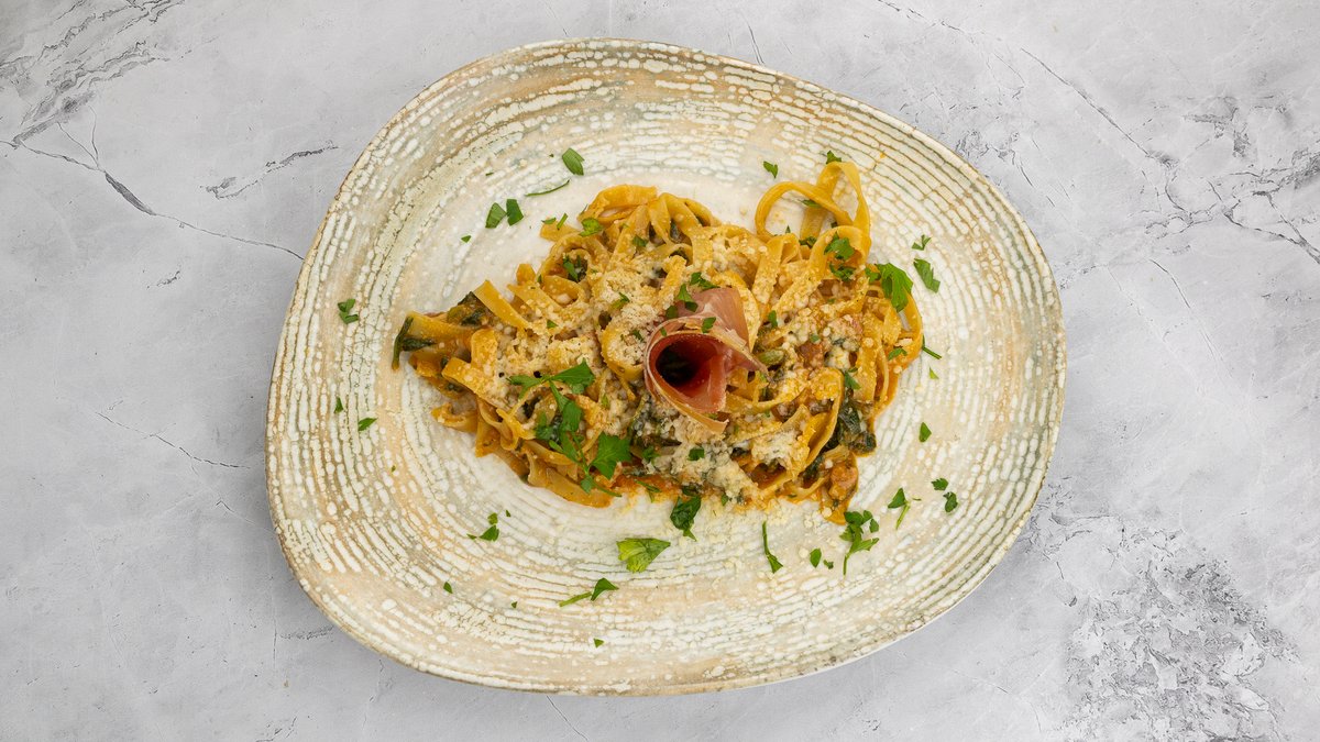 Tagliatelle al Prosciutto di Parma e Spinaci