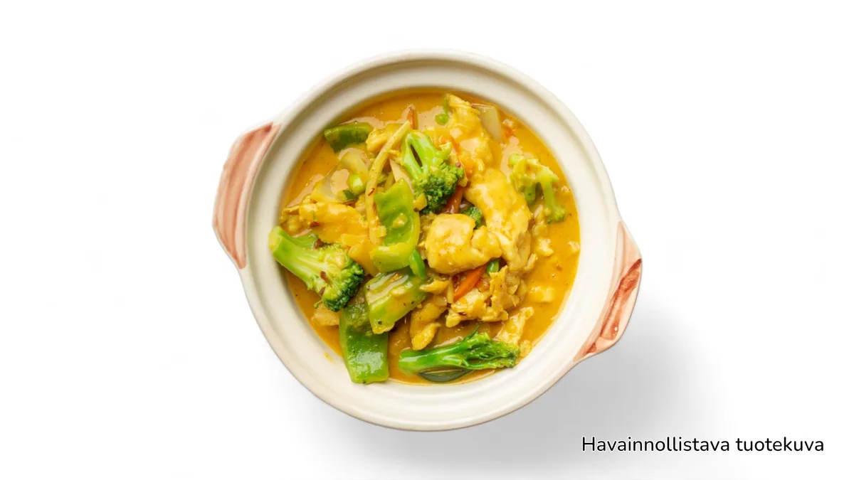 Keltaista curry vihanneksia kookosmaidolla - Tofu (G, L)