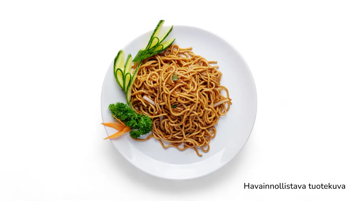 Paistettua nuudelia chili basilka ja valitsemasi täyte 🌶️ 🌶️ 🌶️  (G, L)