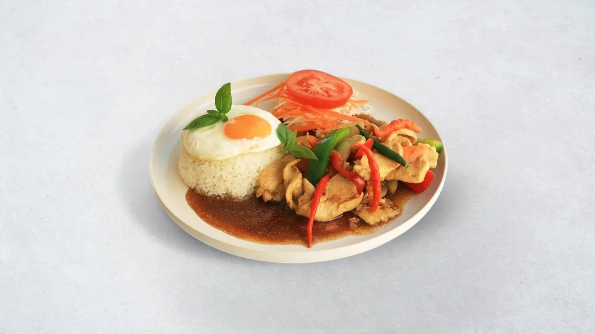 Pad ka phow with basil, chili