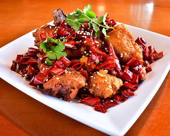 Chong Qing Style Spicy chicken Wings or Boneless