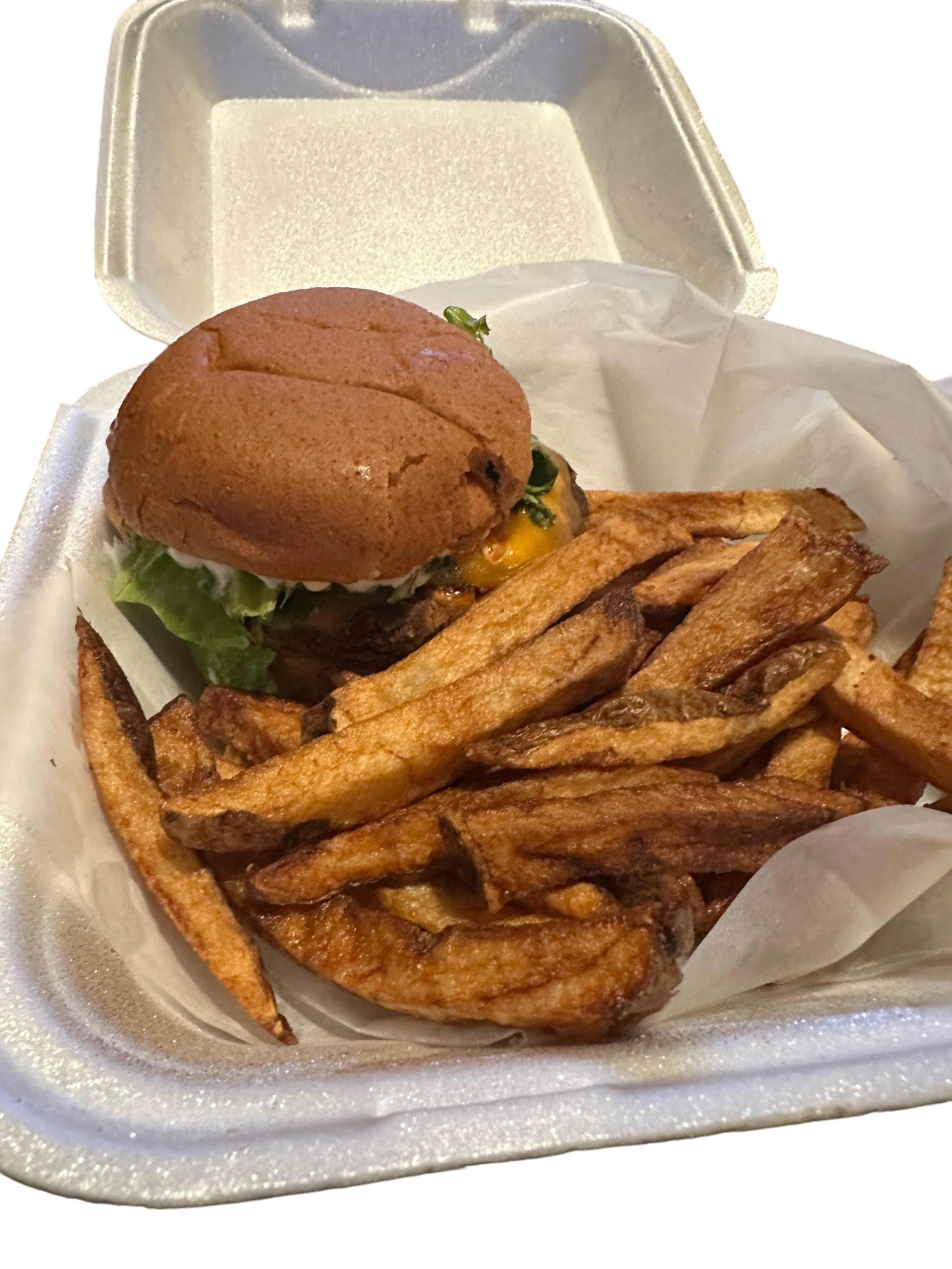 Black Bean Burger Deluxe with Hand Cut Fries