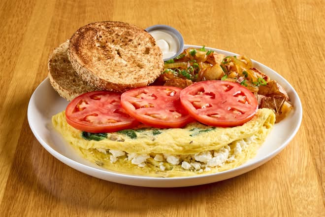 Baby Spinach, Feta and Cremini Mushroom Omelette