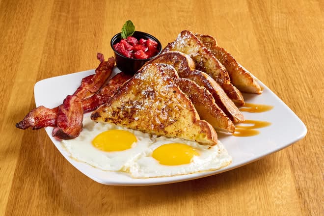 Caramel French Toast and Eggs