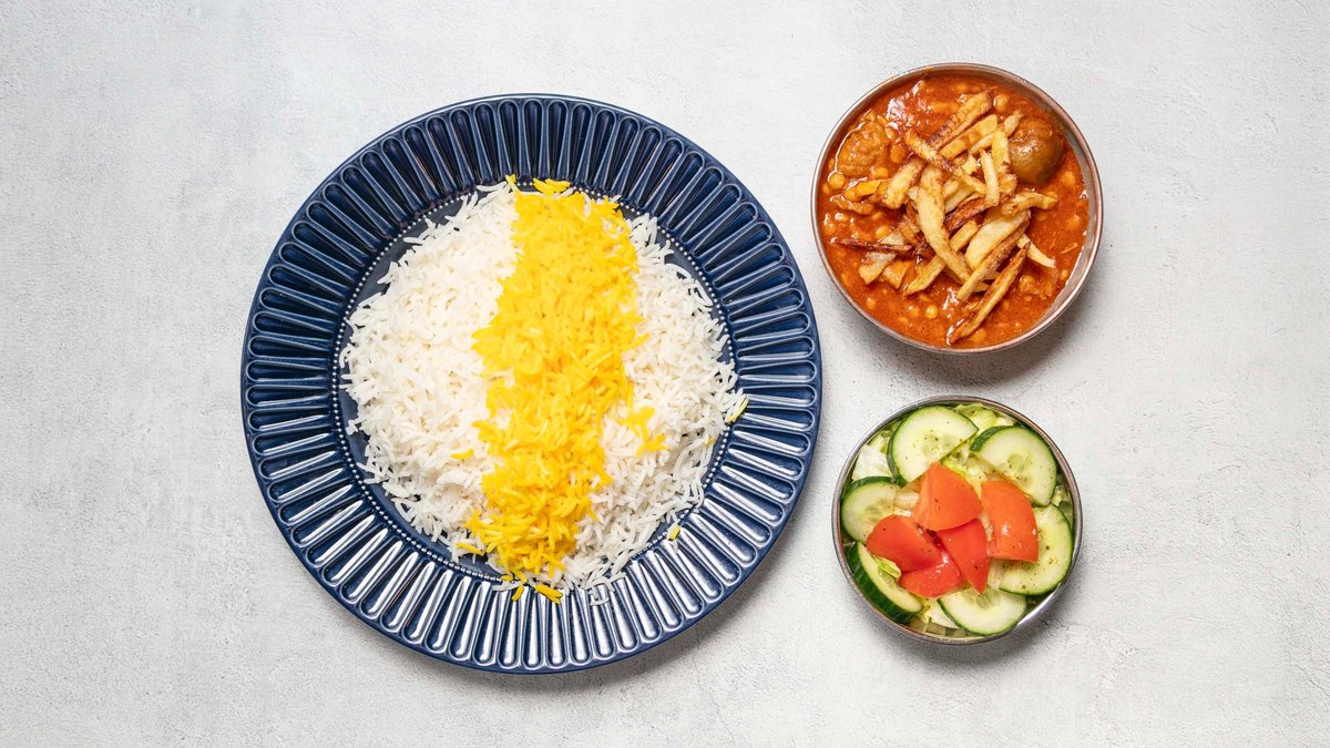 Vegetariska Gheymeh Bademjan