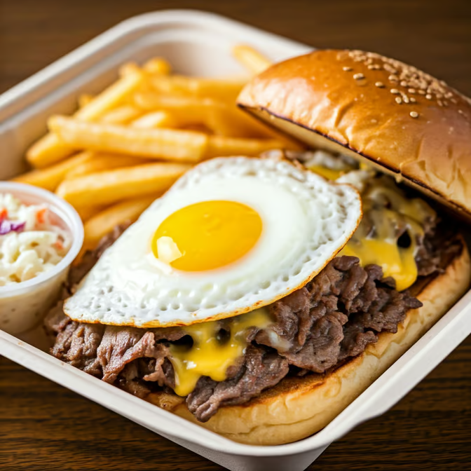 Cheese Steak and Egg