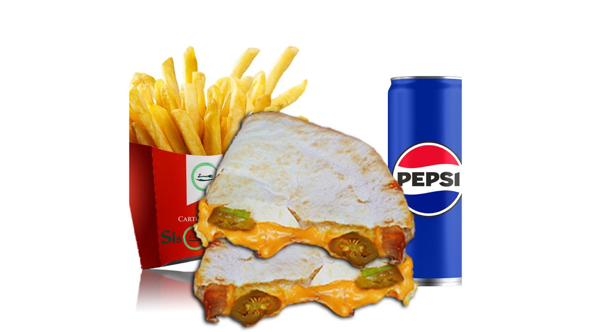 Beef cheese wrap + doza pepsi + cartofi