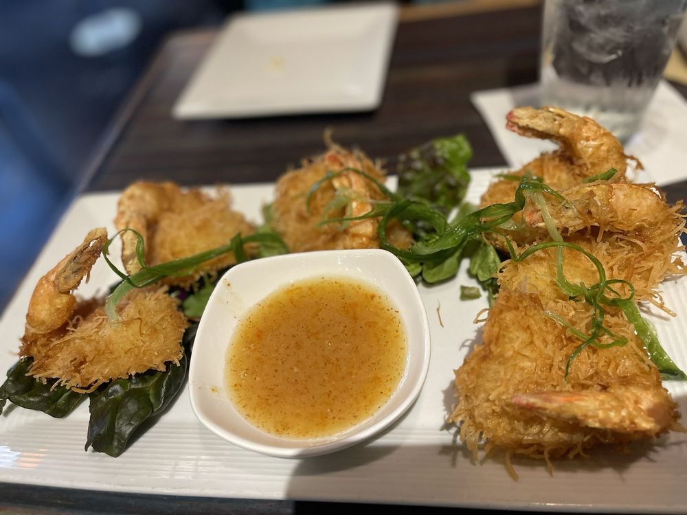Coconut Shrimp and Salad